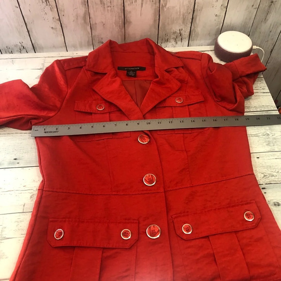 89th & Madison Burnt Orange Button Short Blazer Small - Picture 5 of 9